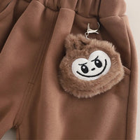 Boys Brown Graphics Jacket With T-Shirt and Pants Sets Sets