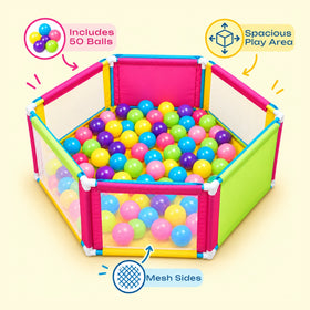 Royal Ball Pool for Kids with 50 Balls - Multicolor Ball Pit for Kids Trending Accessories