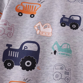 Boys Grey Round Neck Graphic Sweatshirt Sweatshirts & Hoodies