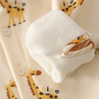 Boys Cream Giraffe Patch Embroidered Sweater Vest With Shirt & Denim Jogger Sets Sets