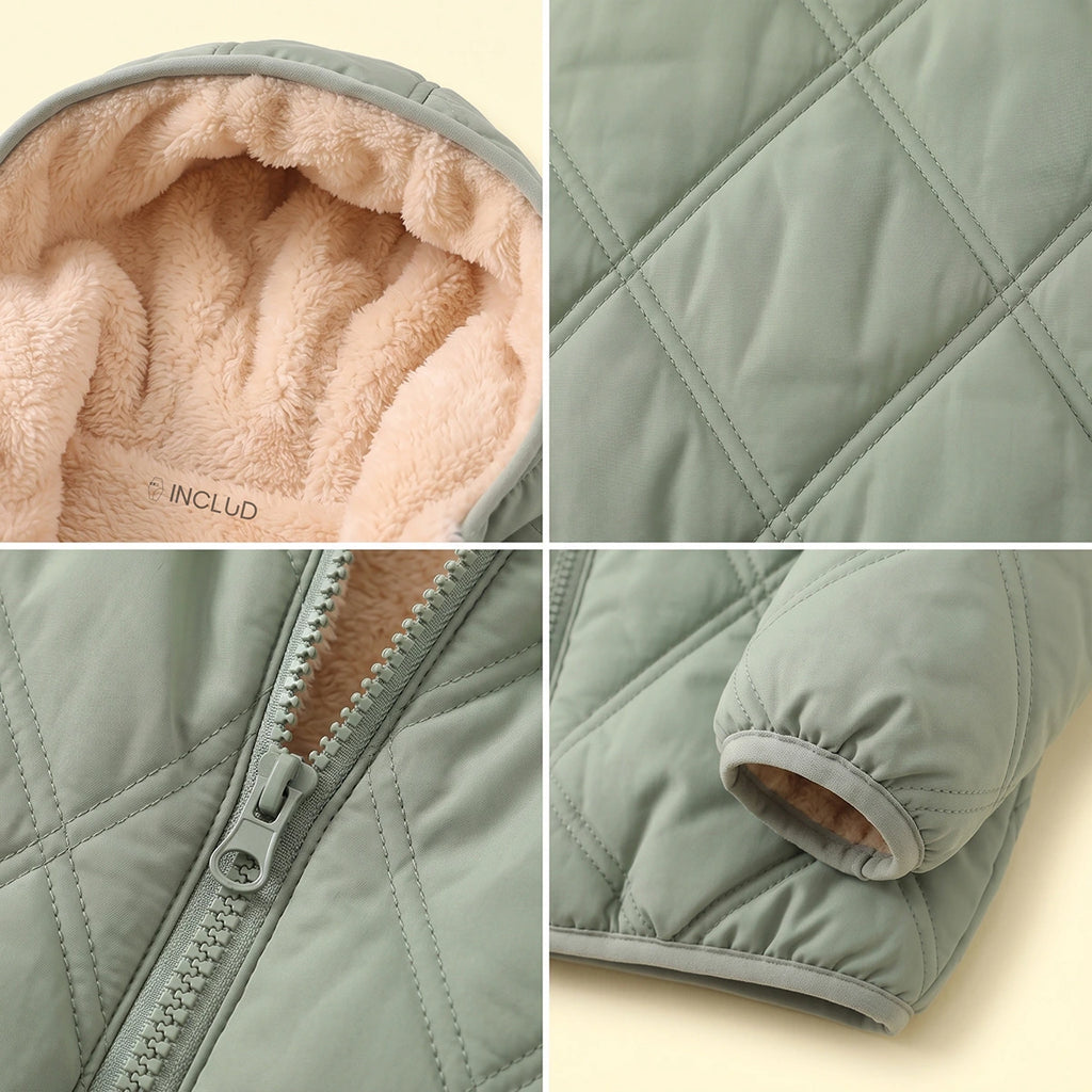 Boys Green Long Sleeve Hooded Puffer Jacket Coats & Jackets