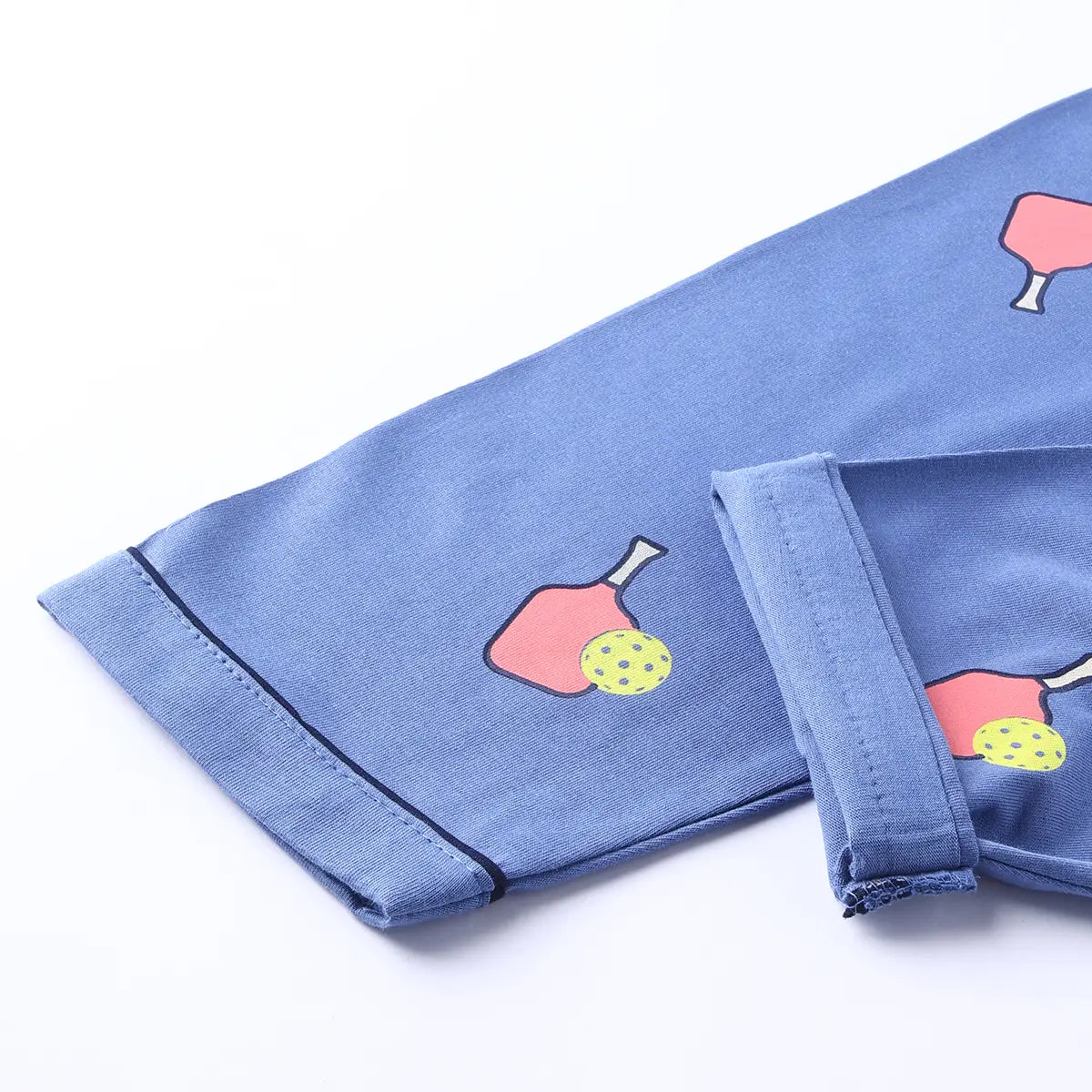Girls Blue Printed Short Sleeve Shirt With Printed Pyjama Sets Sets