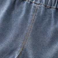Boys Dark Brown Striped T-Shirt With Pocket & Denim Shorts Sets Sets