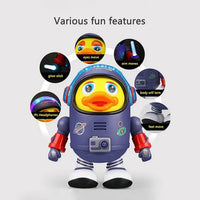 Kids Blue Dancing Astronaut Space Duck Toy with Lights Trending Accessories