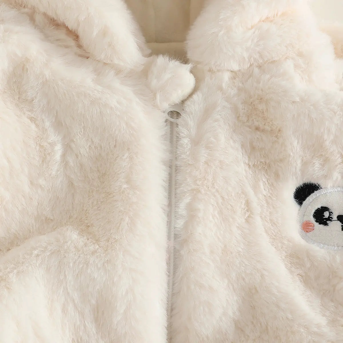 Girls White Polar Fleece Hooded Zipper Jacket Coats & Jackets
