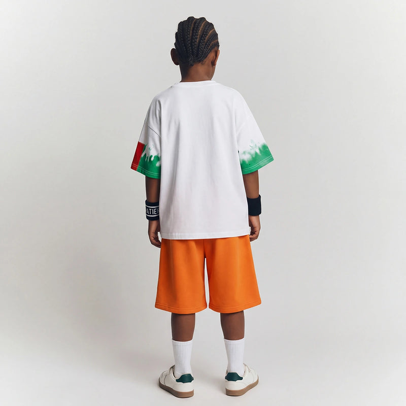Boys Orange Graphic Short Sleeve T-Shirt With Shorts Sets 2 pc. Sets