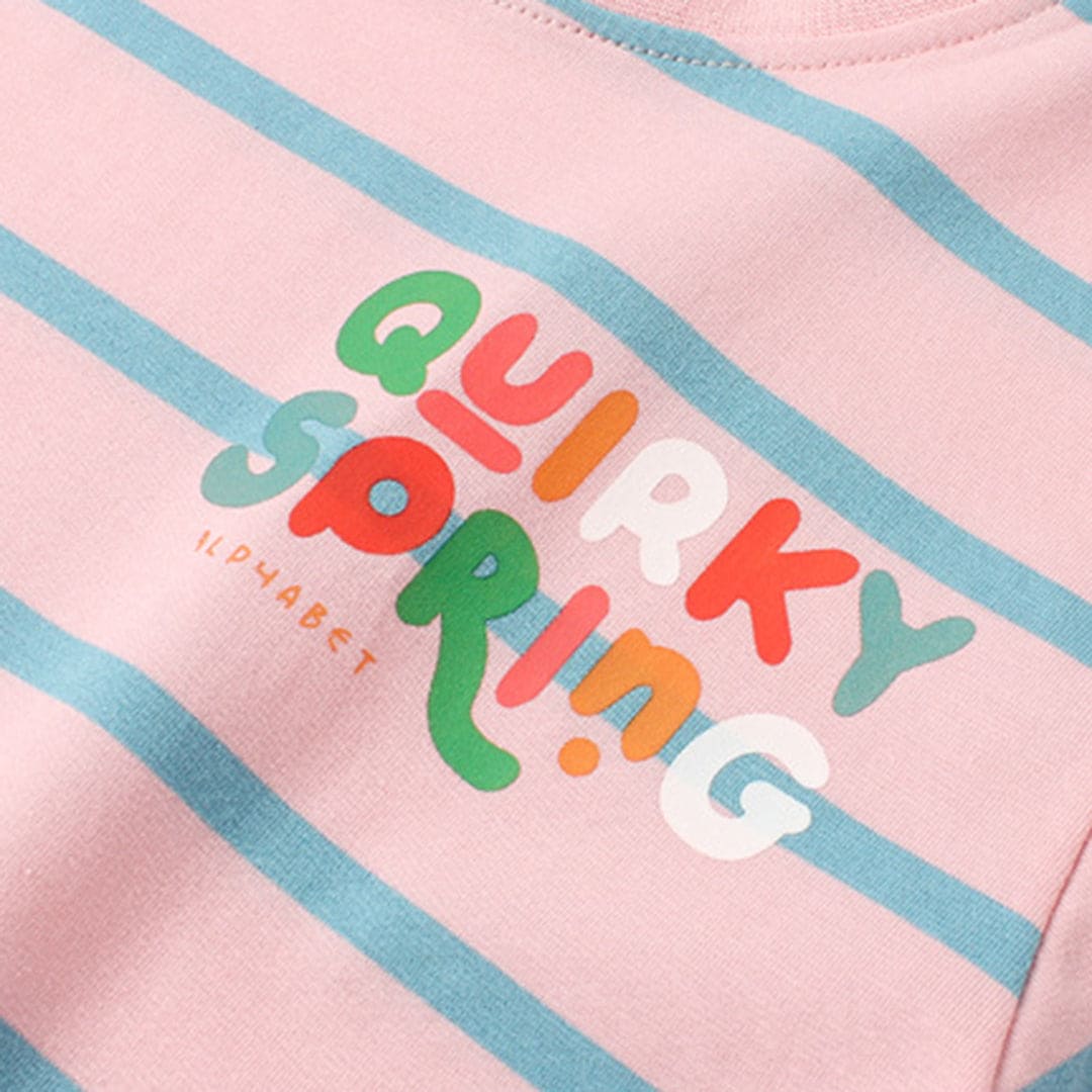 Girls Striped Short Sleeves T-Shirt Tshirts   
