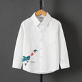 Boys White Shark Graphic Long Sleeve Shirt Shirts White 1-2 Y