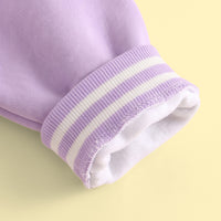 Girls Purple Bunny Applique Sweatshirt & Pants Sets Sets
