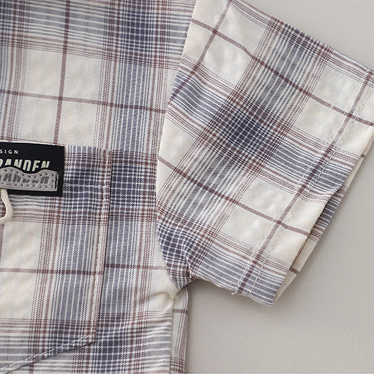 Boys Beige Checked Shirt With Printed T-Shirt & Denim Shorts Set Sets
