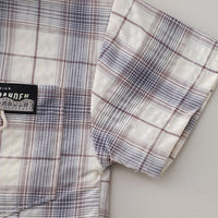 Boys Beige Checked Shirt With Printed T-Shirt & Denim Shorts Set Sets