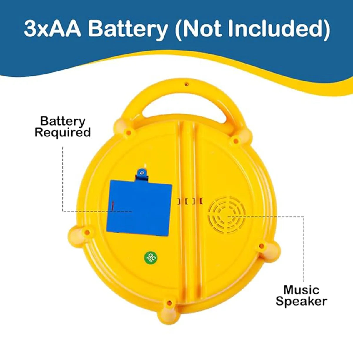 Kids Yellow Flash Drum Toy with LED Lights & Music Sticks Trending Accessories