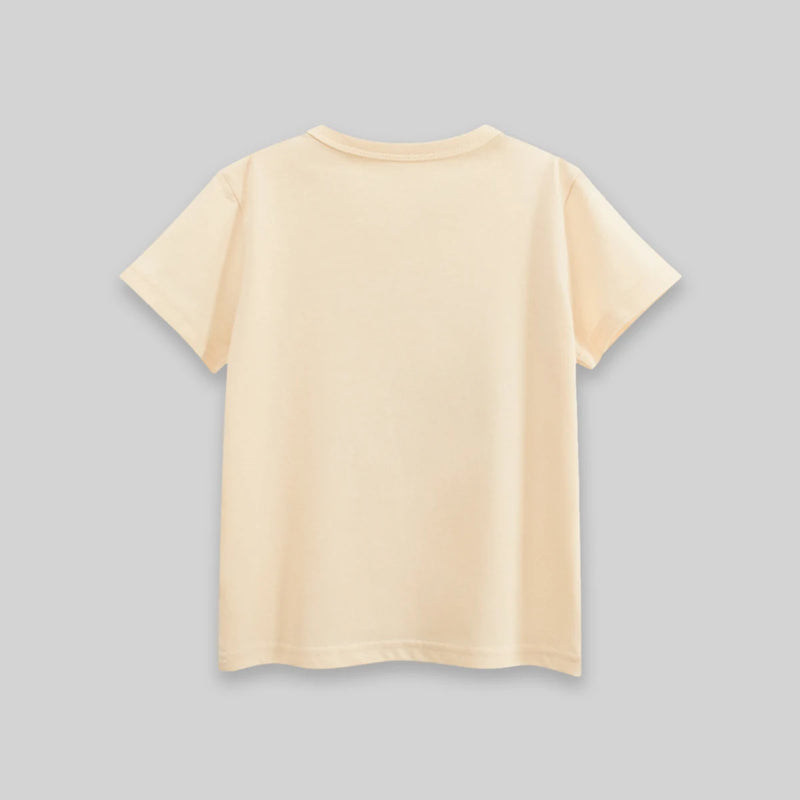 Boys Beige Puppy Print Short Sleeve T-Shirt Tshirts
