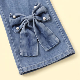 Girls Black Butterfly Long Sleeve Sweatshirt With Denim Pants Sets 2 pc. Sets