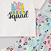 Girls Bunny Print T-Shirt With Pants & Headband 3 pc. Sets   