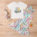 Girls Bunny Print T-Shirt With Pants & Headband 3 pc. Sets Green 1-2 Y 