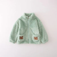 Boys Sea Green Fleece Zip-up Jacket With Jogger Co-ord Sets Sets