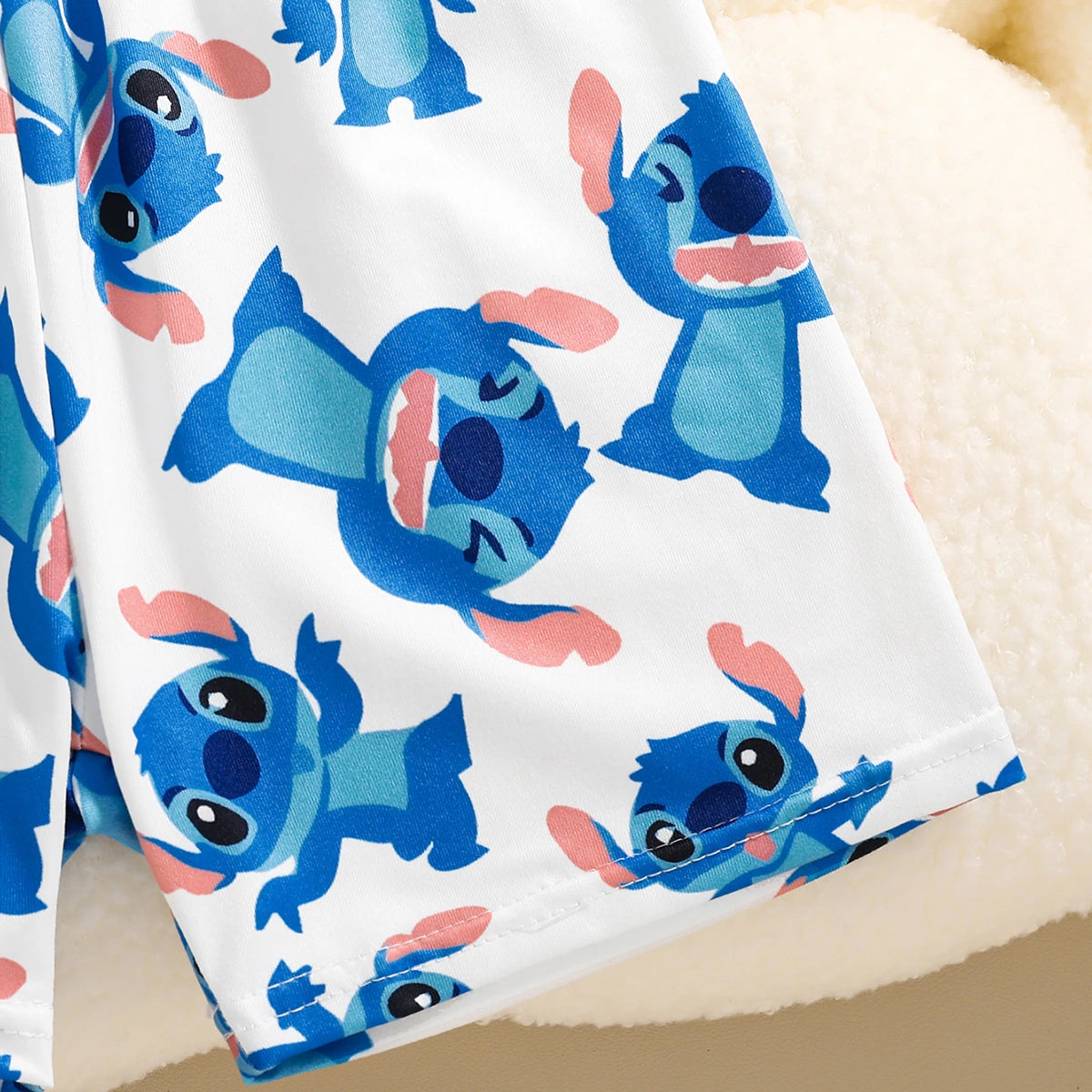 Girls Blue Cartoon Characters Printed T-Shirt With Elasticated Shorts Sets 2 pc. Sets