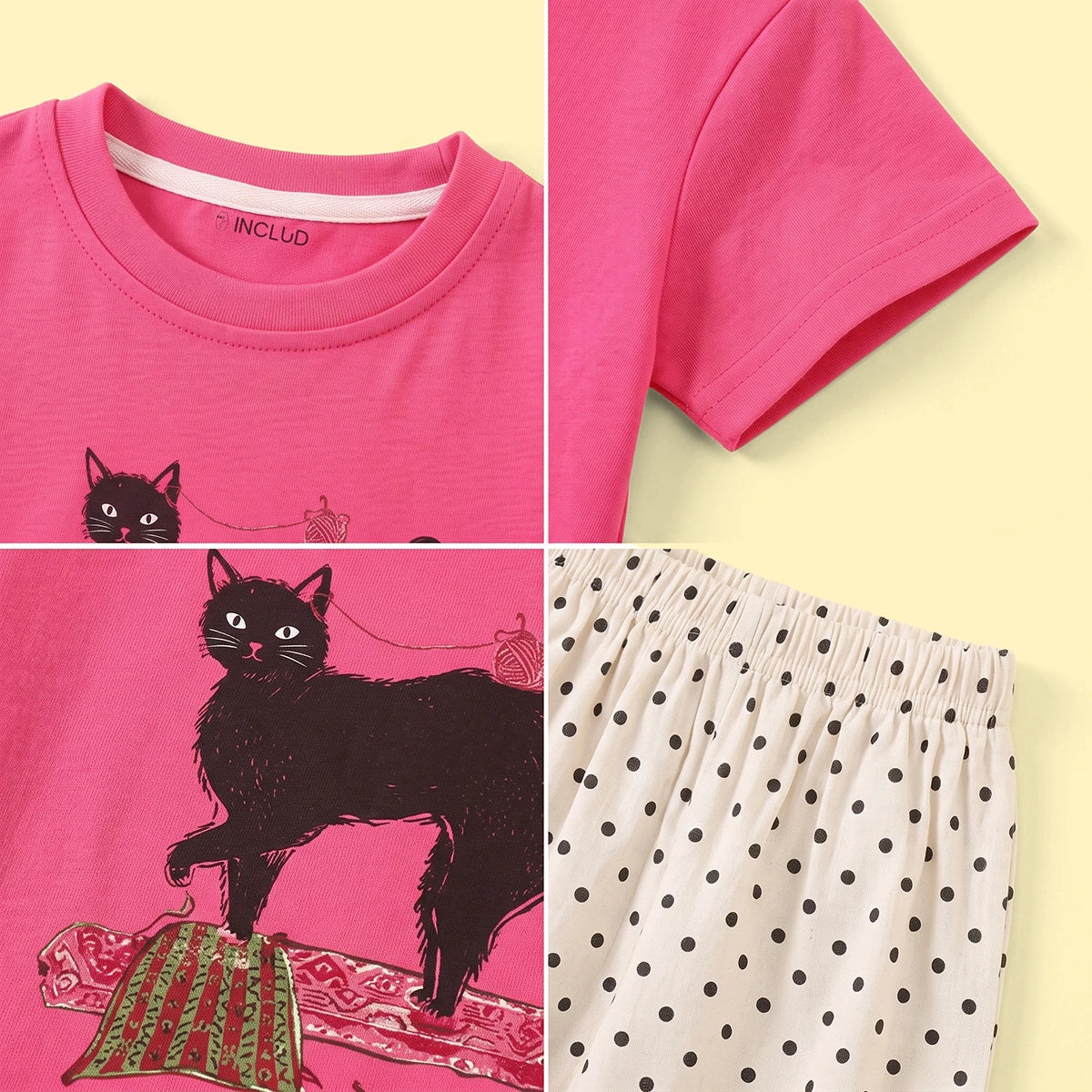 Girls Pink Graphic Short Sleeve T-Shirt With Pants Sets 2 pc. Sets