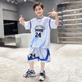 Boys White Typographic Print Short Sleeve T-Shirt With Elasticated Shorts Sets 2 pc. Sets White 5-6 Y