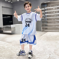 Boys White Typographic Print Short Sleeve T-Shirt With Elasticated Shorts Sets 2 pc. Sets White 5-6 Y