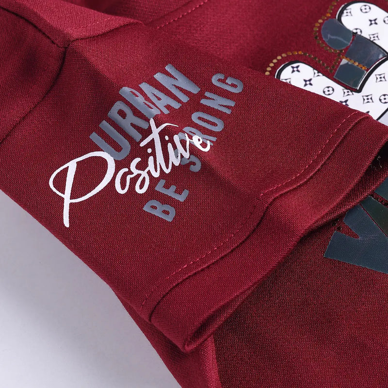 Boys Maroon Graphics Short Sleeve T-Shirt With Elasticated Shorts Sets 2 pc. Sets
