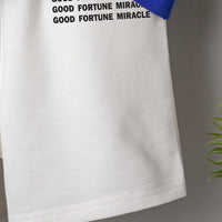 Boys Blue Typographic Printed Short Sleeves T-Shirt With Shorts Set 2 pc. Sets