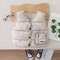 Boys Beige Sleeveless Puffer Jacket Coats & Jackets Beige 1-2 Y
