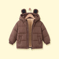 Boys Brown Fleece-Lined Hooded Puffer Jacket Coats & Jackets Brown 1-2 Y