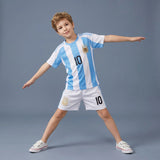 Boys White Short Sleeve Striped T-Shirt With Shorts Sets