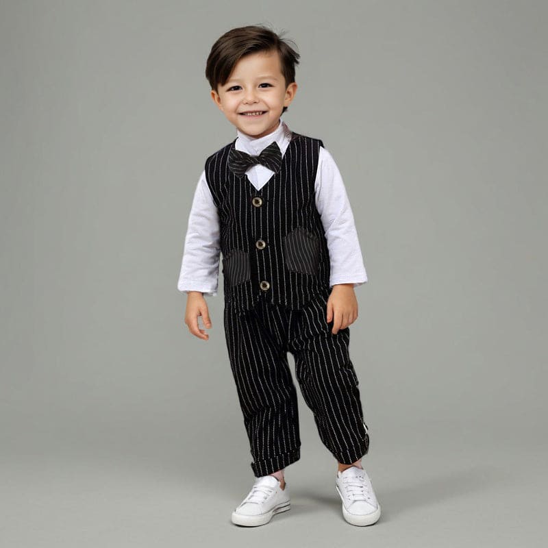 Boys Shirt Pant with Waistcoat 3pc Suit Set 3 pc. Sets Black 1-2 Y