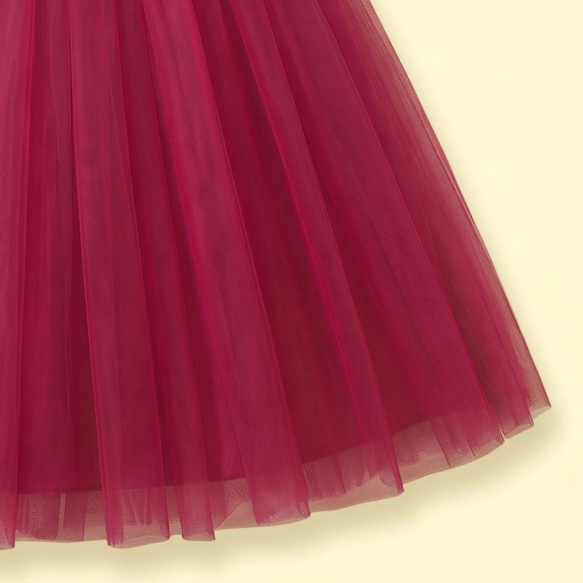 Girls dark pink sleeveless fit and flare party dress with floral applique