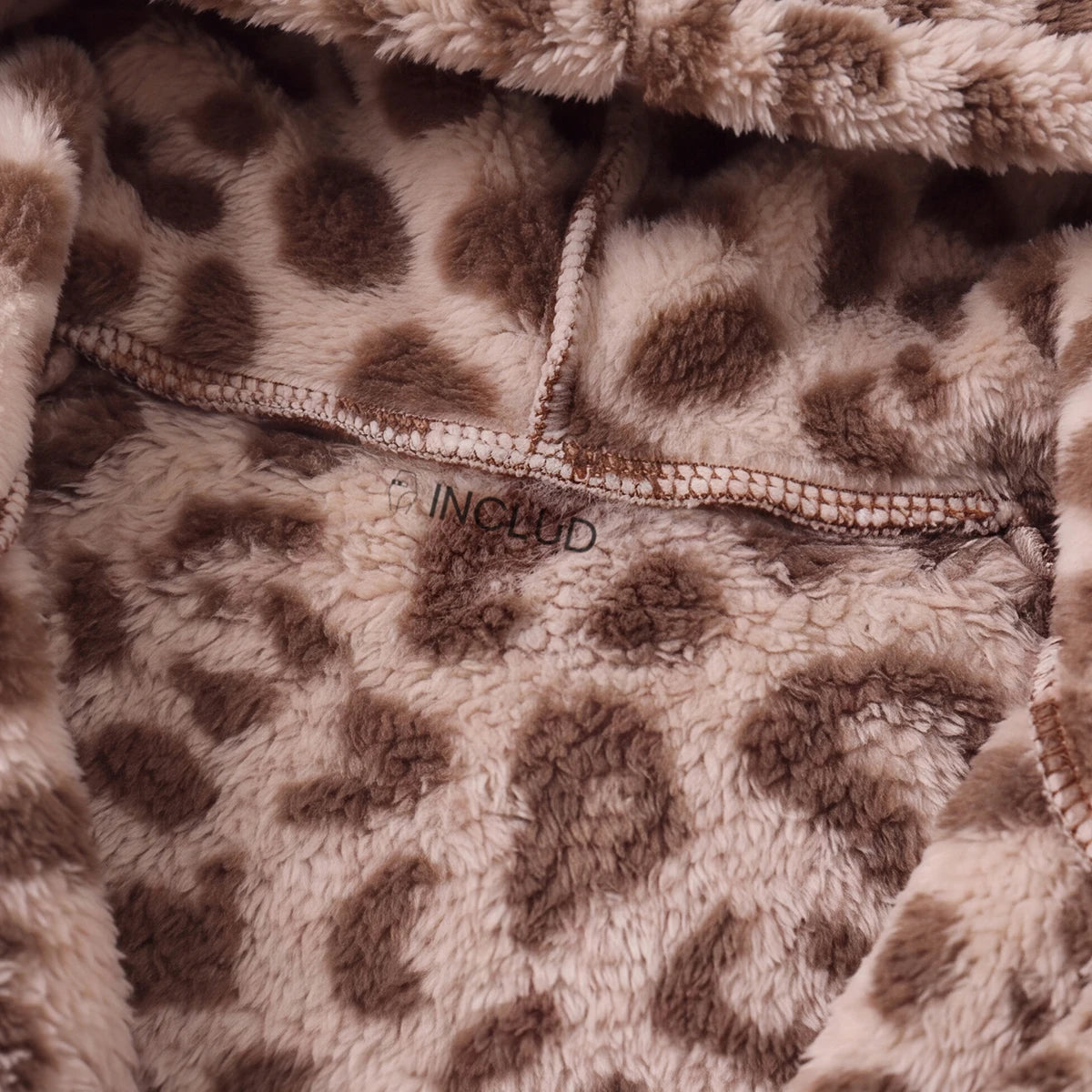 Girls Brown Leopard Print Hooded Zipper Jacket Coats & Jackets
