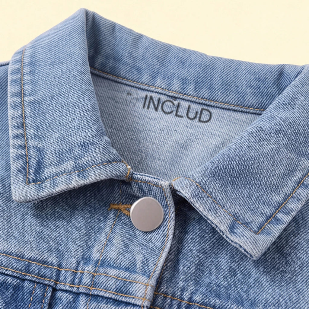Girls Light Blue Long Sleeve Denim Jacket Coats & Jackets