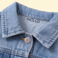Girls Light Blue Long Sleeve Denim Jacket Coats & Jackets