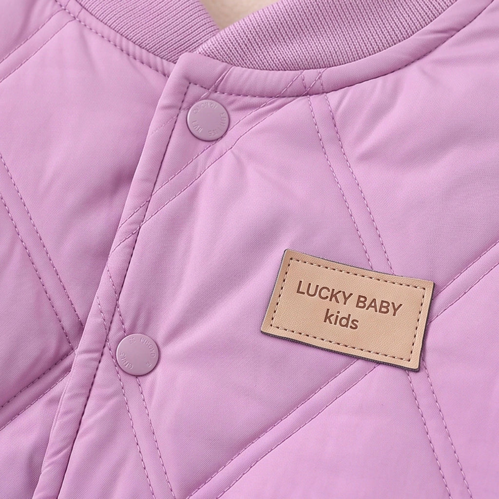 Girls Purple Long Sleeve Quilted Jacket Coats & Jackets