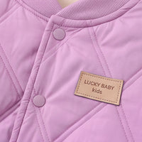 Girls Purple Long Sleeve Quilted Jacket Coats & Jackets