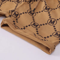 Boys Beige Graphic Printed Short Sleeve T-Shirt With Shorts Sets 2 pc. Sets