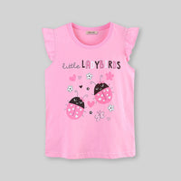 Girls Ladybird Printed Short Sleeves T-Shirt Tshirts   