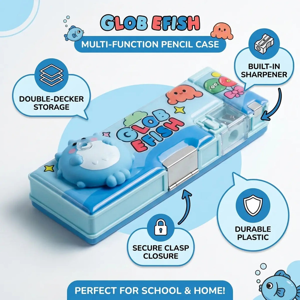 3D Squishy Fish Pop Eye Pencil Box with Sharpene Trending Accessories