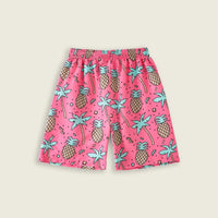 Boys Pink Tropical Printed Shorts With Elasticated Waistband Shorts