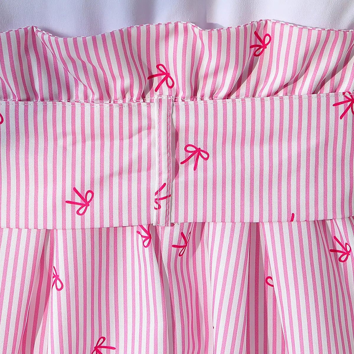 Girls Pink Stripes Short Sleeves Shirt Dress Casual Dresses