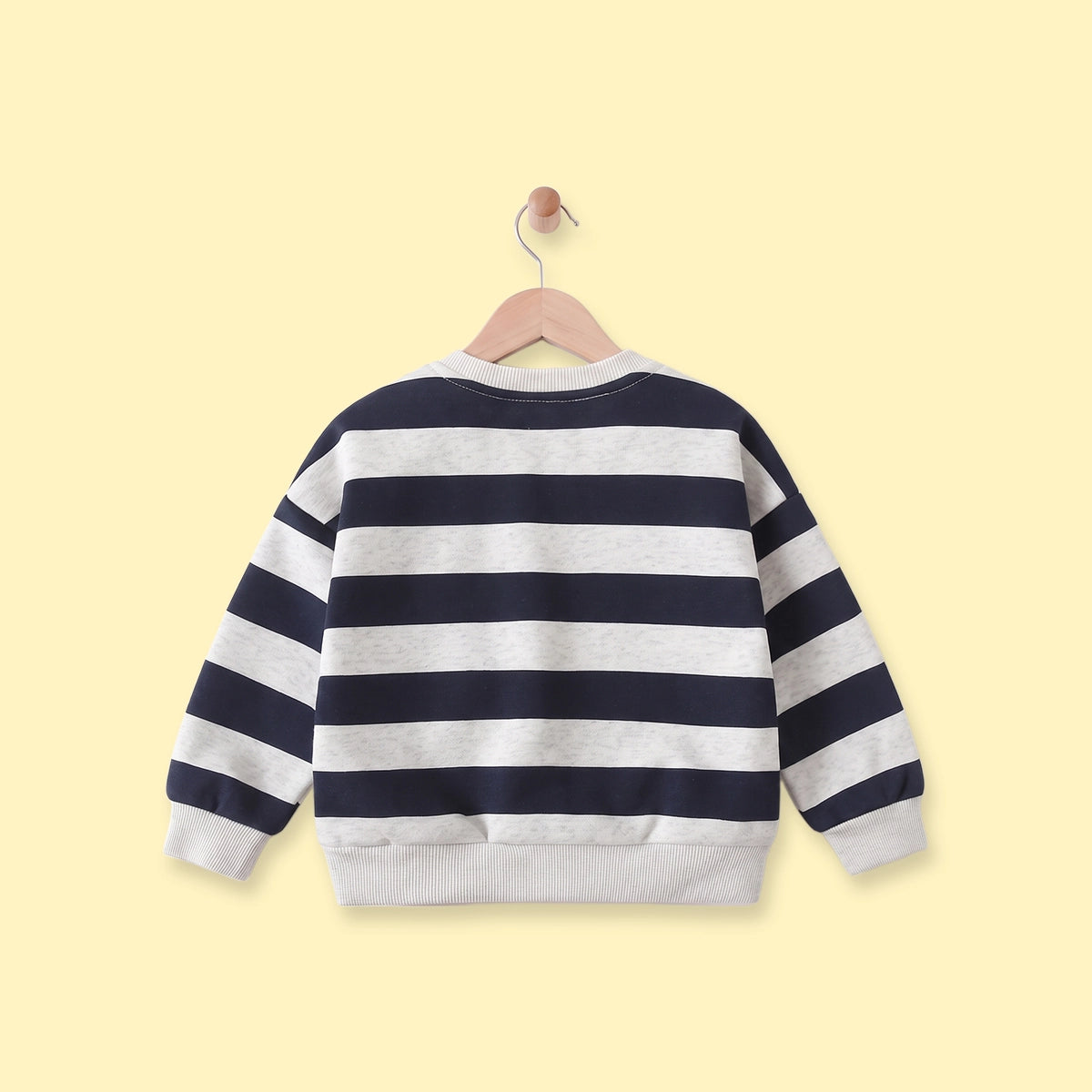 Boys Navy Blue Striped Long Sleeve Sweatshirt Sweatshirts & Hoodies