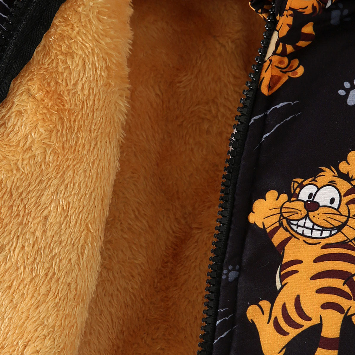 Boys Black Animal Print Hooded Jackets Coats & Jackets
