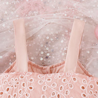 Girls Pink Eyelet Embroidered Sleeveless Top With Shorts Sets 2 pc. Sets