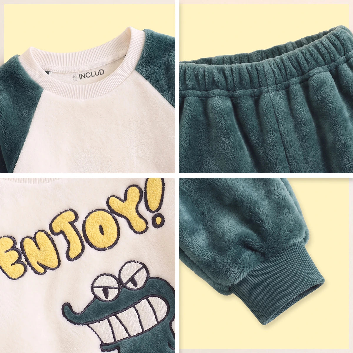Boys Green Crocodile Applique Sweatshirt With Pants Sets 2 pc. Sets