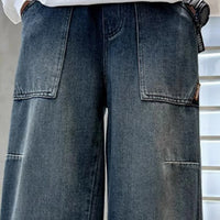 Boys Blue Relaxed Fit Wide Leg Denim Jeans Pants