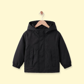 Boys Black Hooded Zip-up Jacket Coats & Jackets Black 1-2 Y