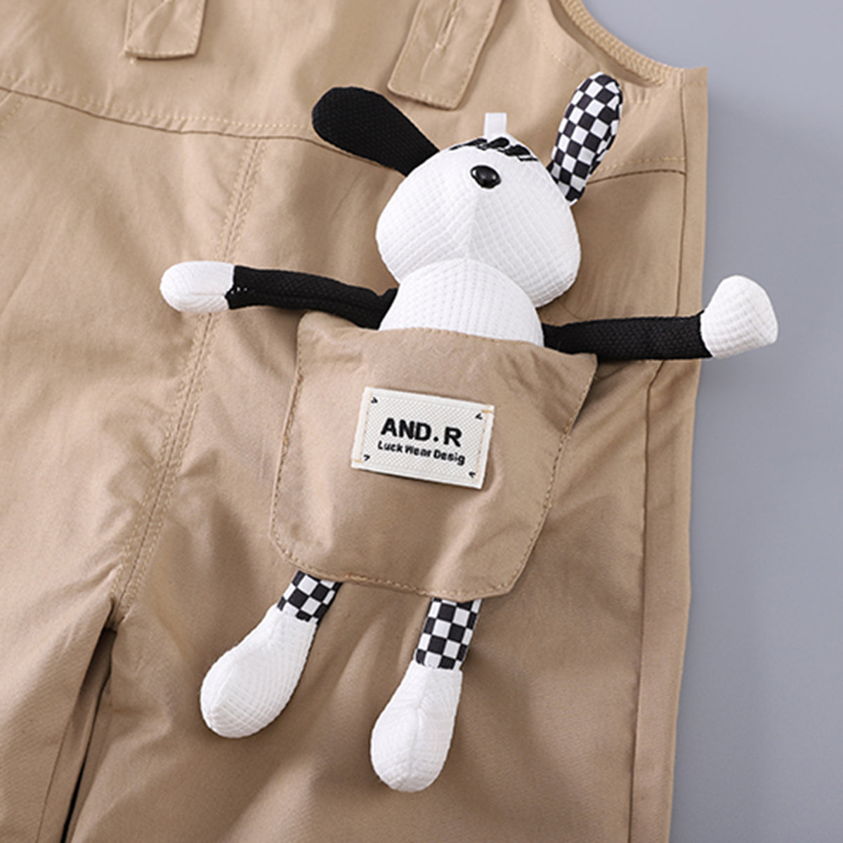 Boys Blue Stripes Short Sleeve T-Shirt And Dungaree Set With Teddy Applique 2 pc. Sets
