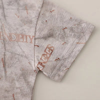 Boys Brown Typographic Print T-Shirt With Denim Shorts Sets Sets